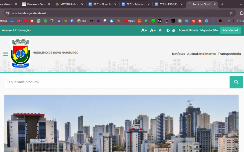 1 - O primeiro passo é acessar o site oficial da prefeitura de Novo Hamburgo | abc+