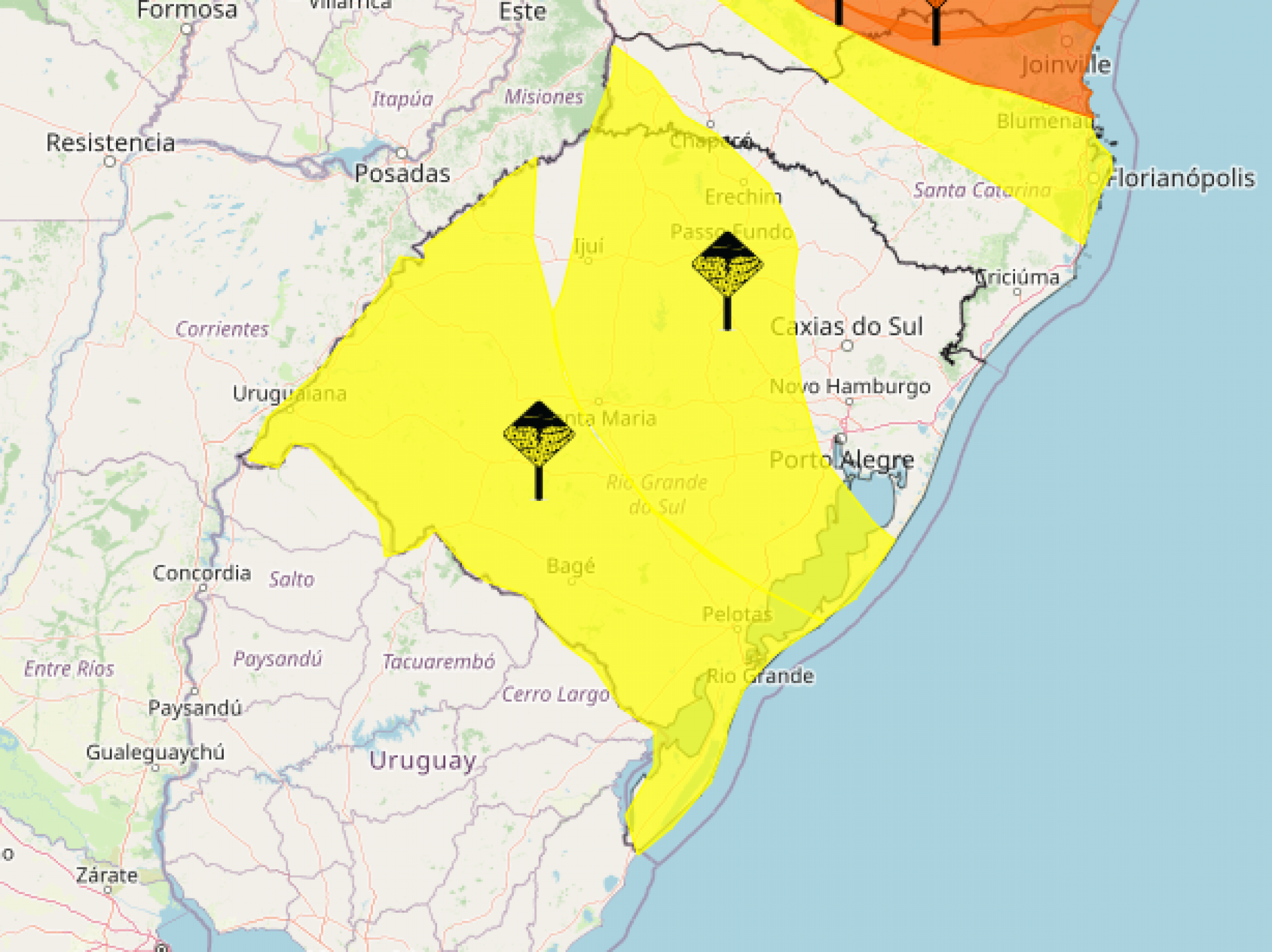 ALERTA DE TEMPESTADE: Inmet emite avisos para chuva intensa no território gaúcho