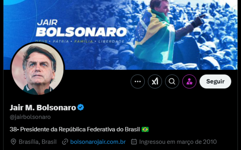 Perfil de Jair Bolsonaro no X (ex-Twitter) | abc+