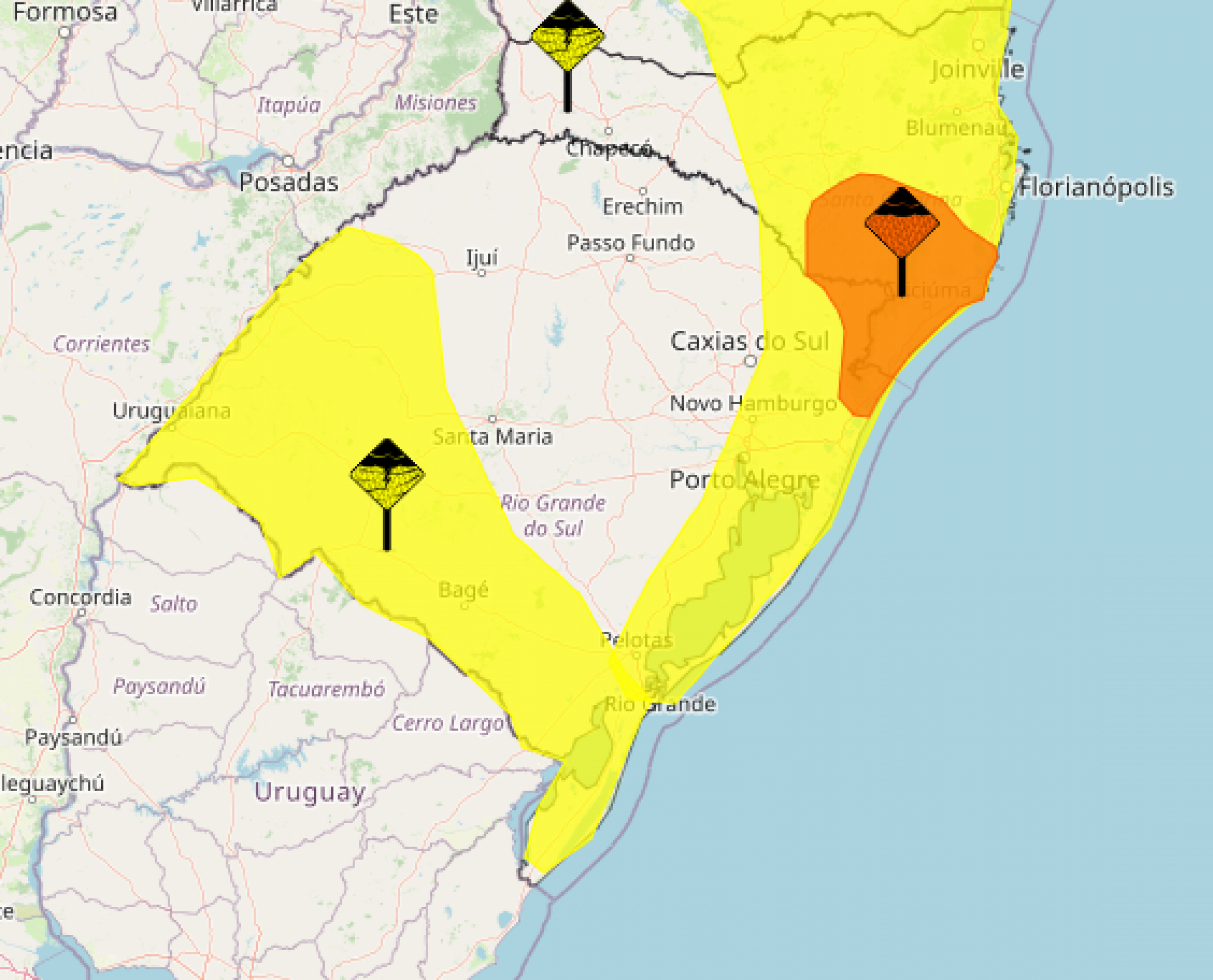 TEMPESTADE: Inmet alerta para chuvas intensas no território gaúcho