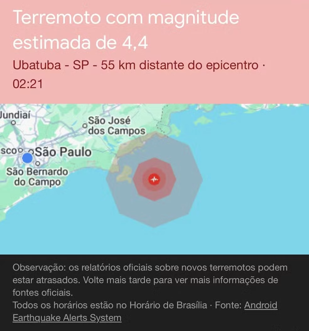 Alerta de terremoto enviado pelo Google será investigado pela Anatel