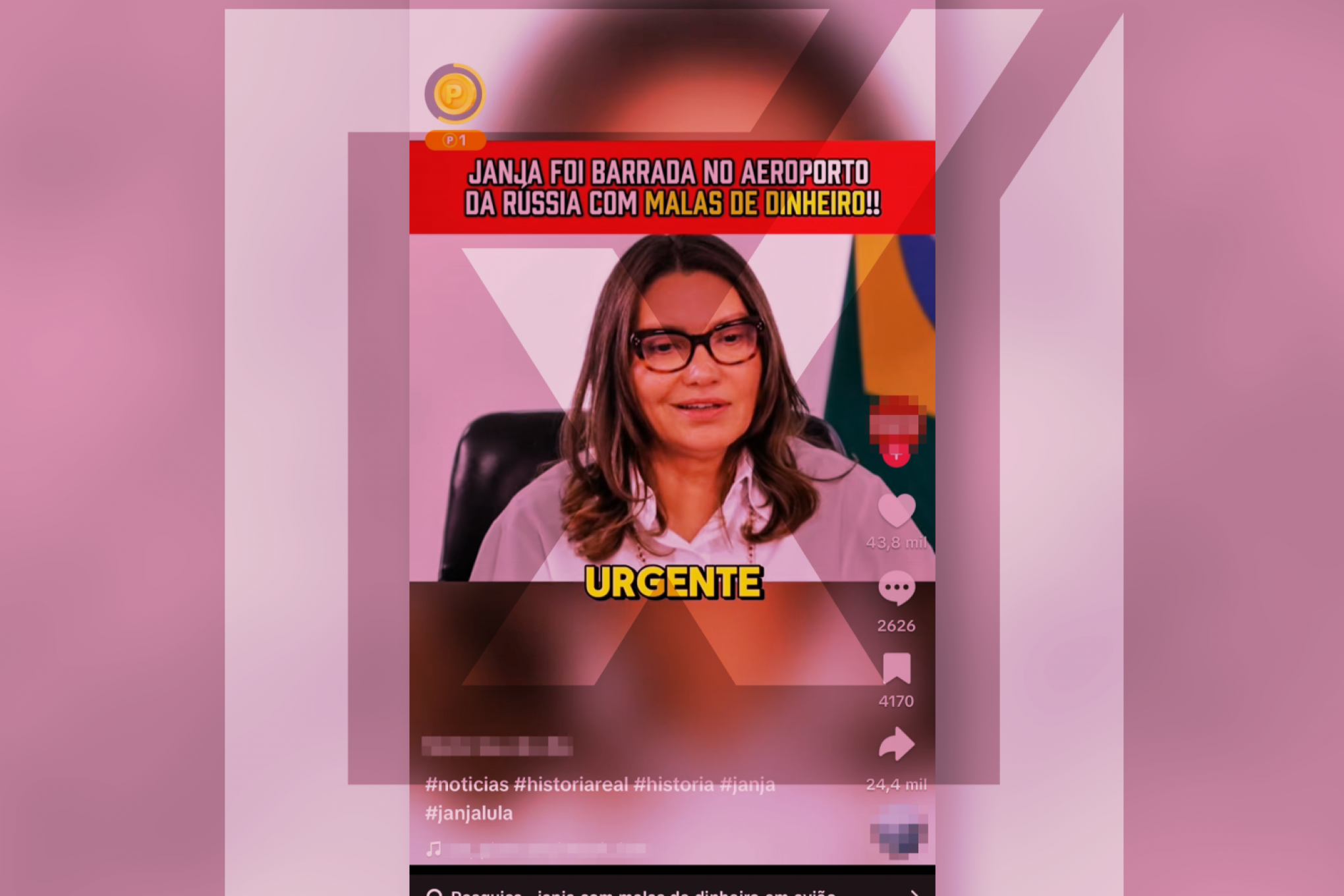 PROJETO COMPROVA: Posts mentem que malas de dinheiro foram apreendidas com Janja em Moscou