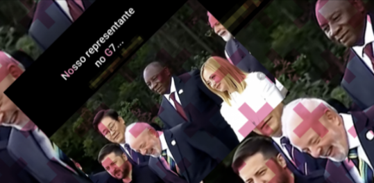 A publicação utiliza uma combinação de elementos visuais, trilha sonora e contexto político para criar uma narrativa enganosa | abc+