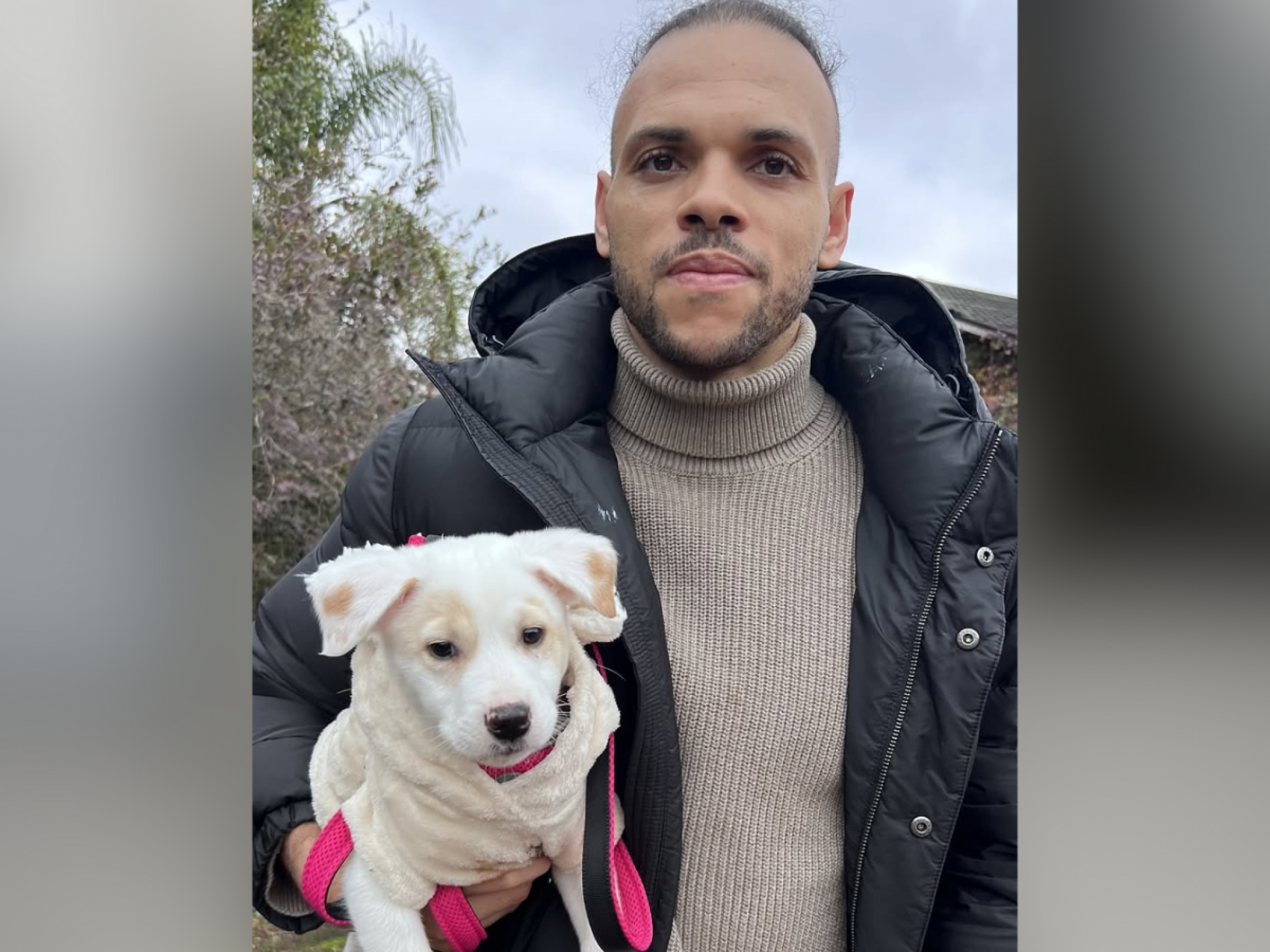 Atacante Braithwaite adota cachorrinha resgatada da enchente em Porto Alegre